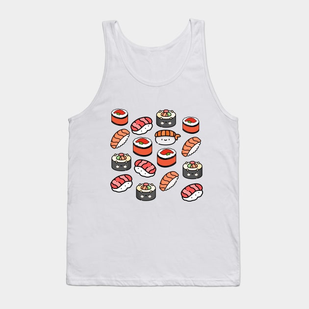 Cute Kawaii Sushi Colorful Fun Food Tank Top by OneHappyDay